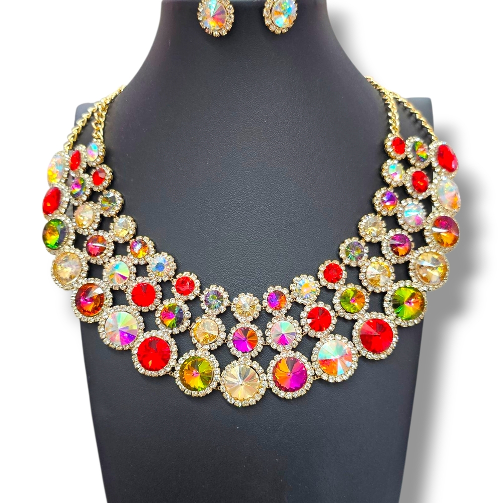 Vibrant Multicolor Necklace and Earring Set